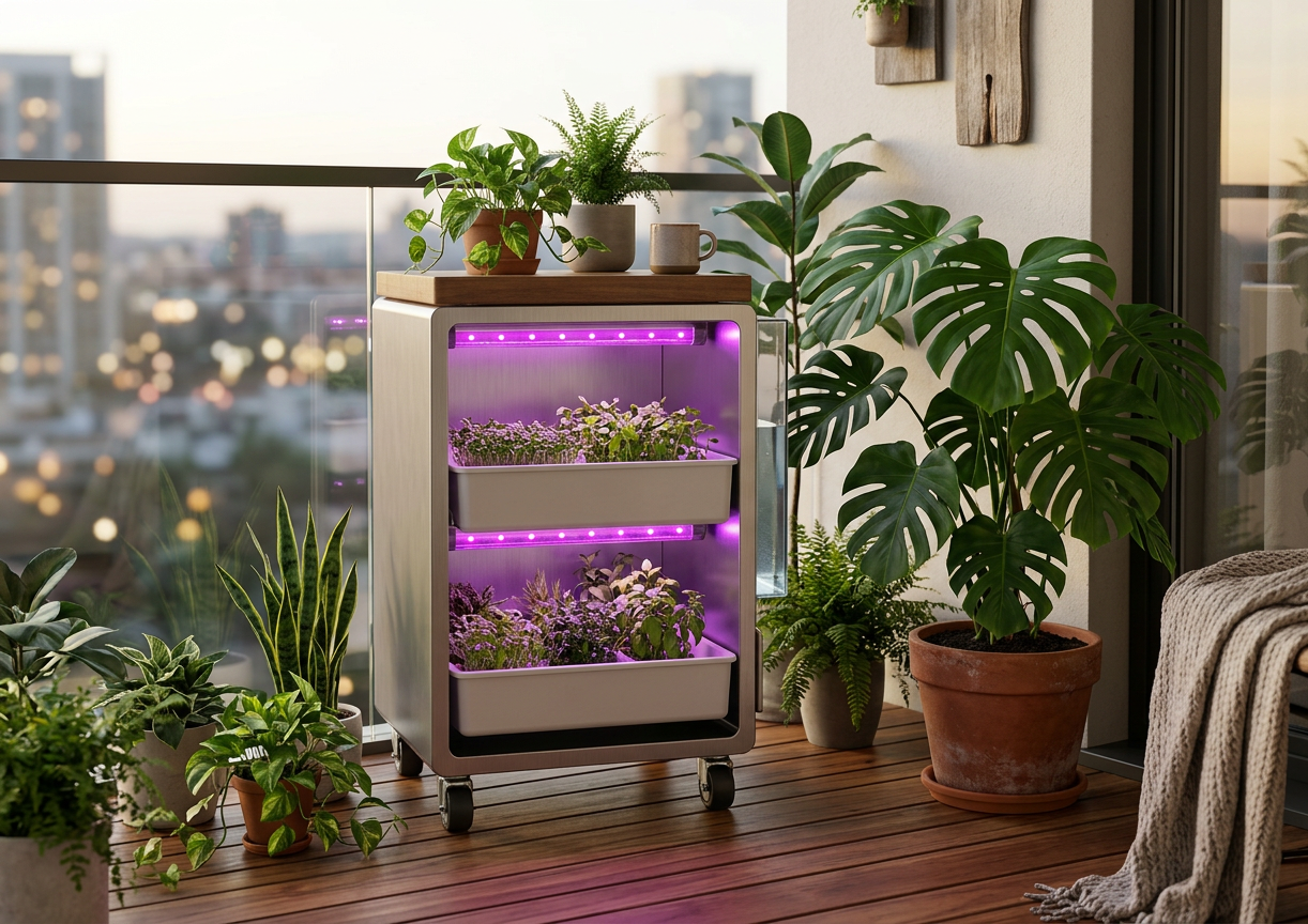 발코니에서의 Rootie